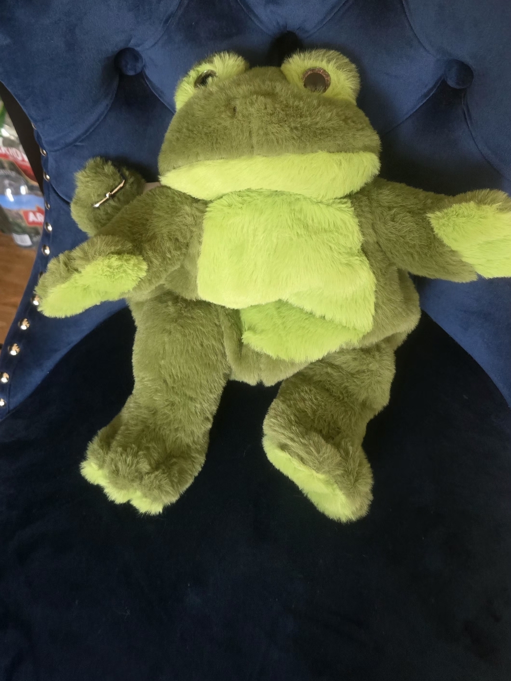Plush Green Frog Stuffed Animal - Lime & Olive